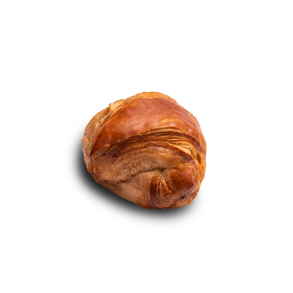 Aranybarna, leveles croissant íves formával, fehér háttér előtt.