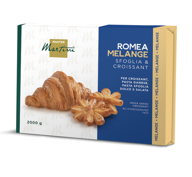 2000g-os Master Martini Romea Melange péksütemény-zsír croissant-hoz, croissant-nal és csillag alakú tésztával.