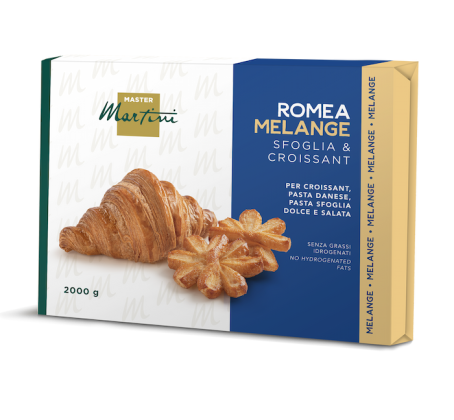 2000g-os Master Martini Romea Melange péksütemény-zsír croissant-hoz, croissant-nal és csillag alakú tésztával.
